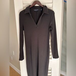 Veronica beard ribbed long sleeve dress